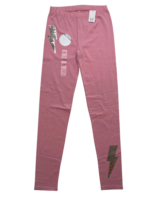 GapKids Leggings - Pink Sequin Lightning Bolt | size 12