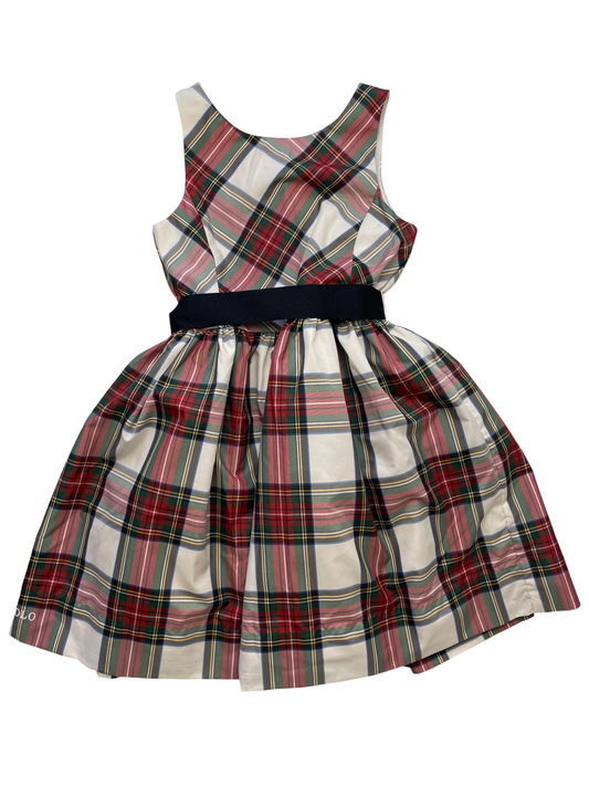 Polo Ralph Lauren Dress - Cream Plaid w/ Ribbon Belt | size 7
