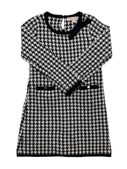 Hope & Henry Dress - Black/White Herringbone Knit | size 6