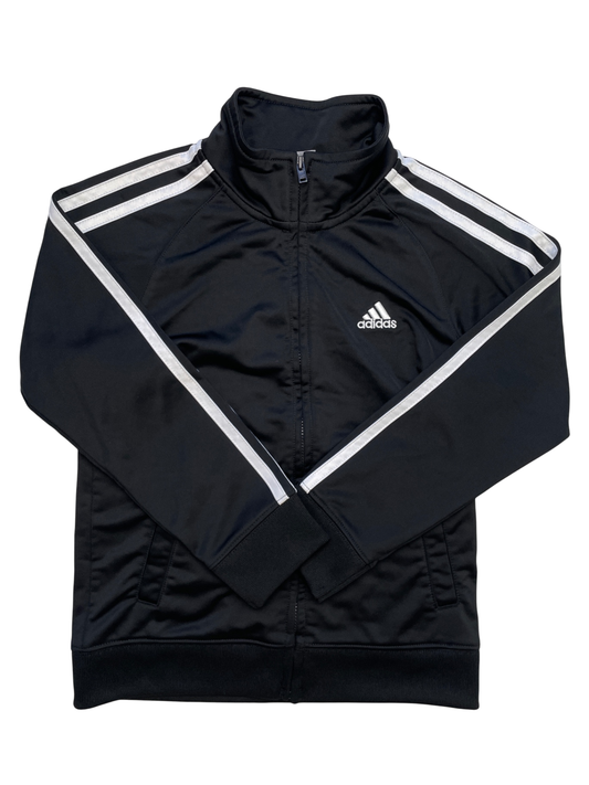 Adidas Sweatshirt - Black Full Zip Arm Stripes | size 6