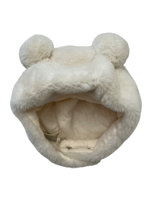 First Impressions Hat - White Faux Fur + Ears | size 6 - 12 Months