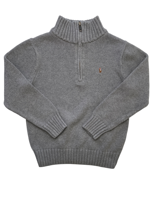 Polo Ralph Lauren Sweater - Gray Knit 1/4 Zip | size 7