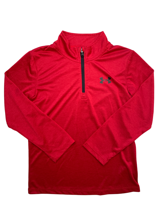 Under Armour Sweatshirt - Red Solid 1/4 Zip | size 7
