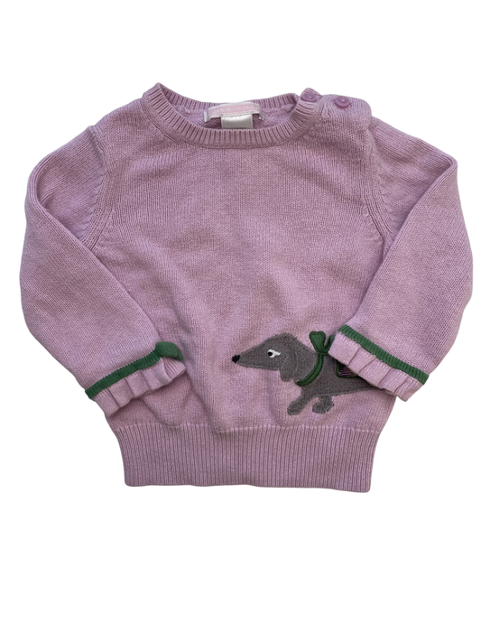 Janie and Jack Sweater - Purple Knit Dachshund | size 6 - 12 Months