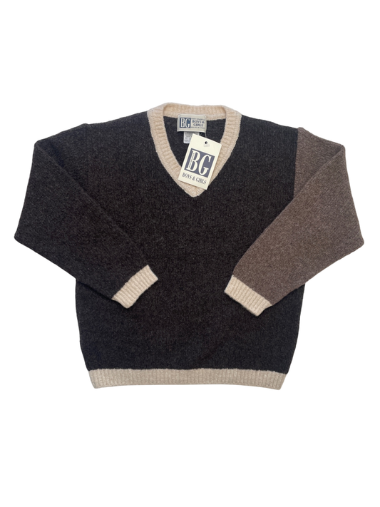 Baby Graziella Sweater - Brown Tri-Tone Knit Made in Italy | size 4T