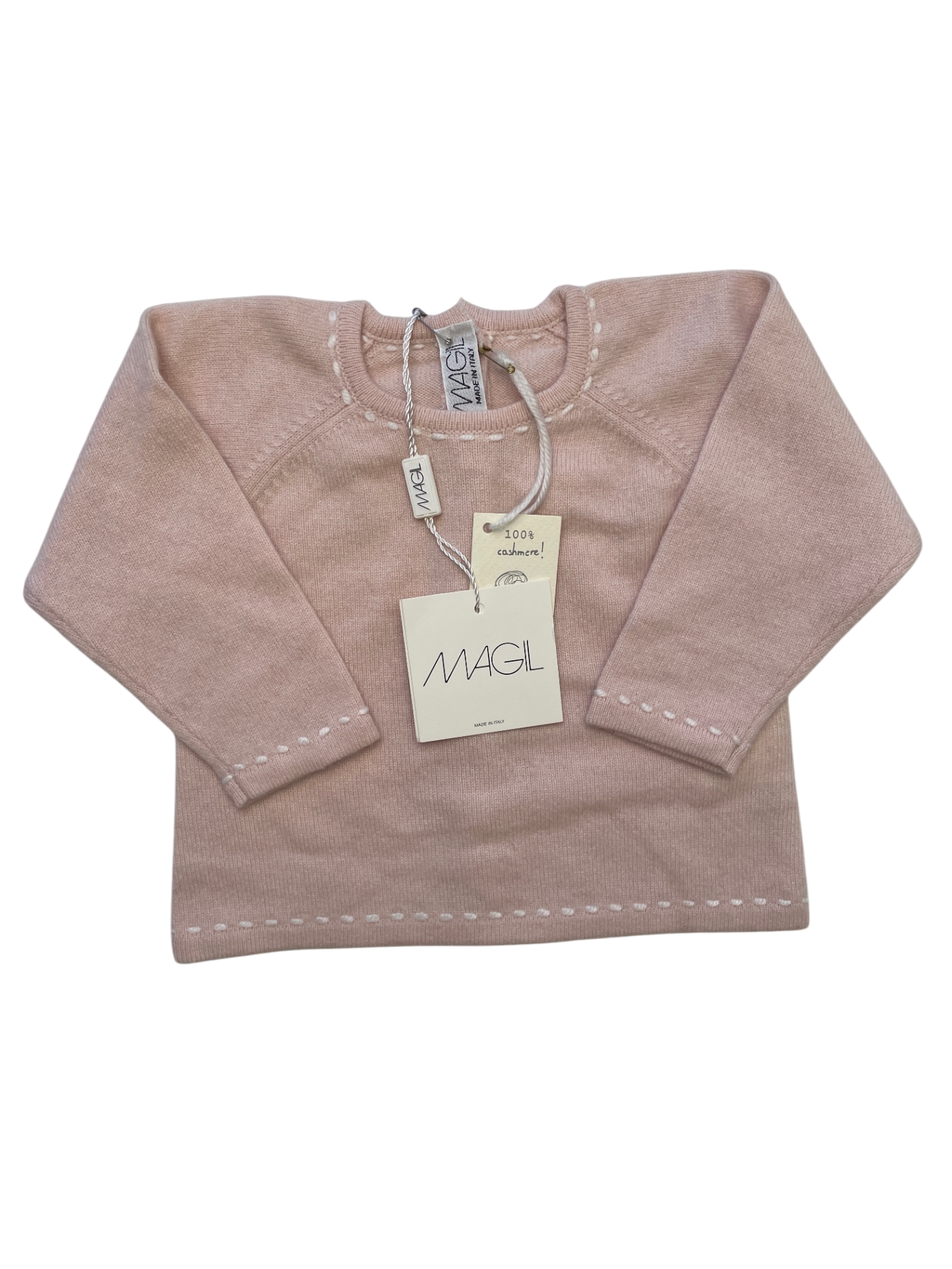 Magil Sweater - Pink 100% Cashmere Made in Italy | size 6 Months