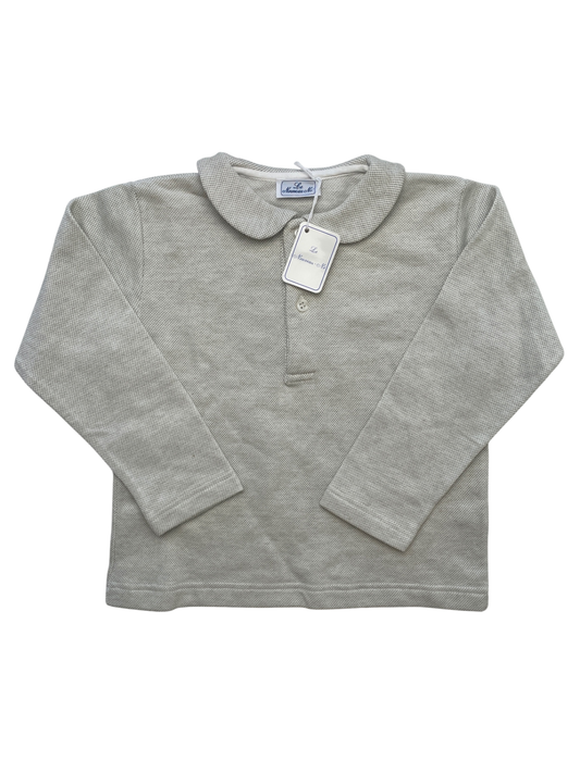 Le Nouveau-Ne Shirt - Green Long Sleeve Polo 100% Cotton Made in Italy | size 3T