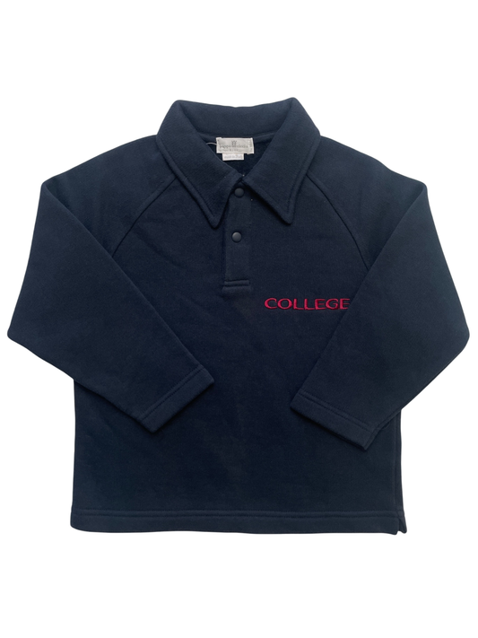 Pappa Ciccia Sweater - Navy Blue 'College' 2 Buttons 100% Cotton Made in Italy | size 3T