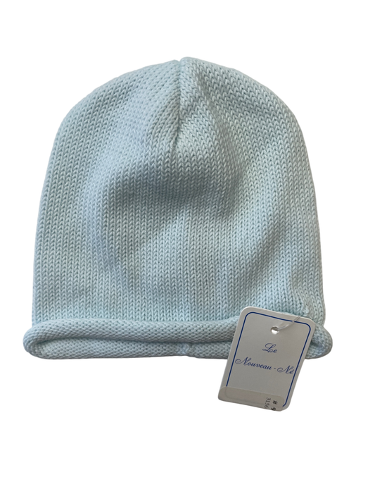 Le Nouveau-Ne Hat - Blue Knit 100% Cotton Made in Italy | size 3 Months