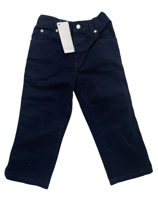 Pappa Ciccia Pants - Navy Blue 100% Cotton/Denim Straight Leg | size 4T