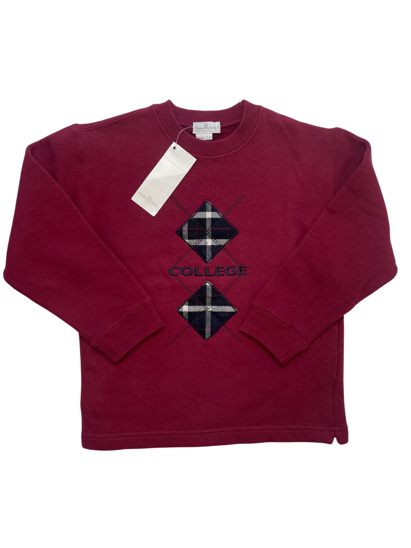 Pappa Ciccia Sweatshirt - Red 'College' 100% Cotton Made in Italy | size 6