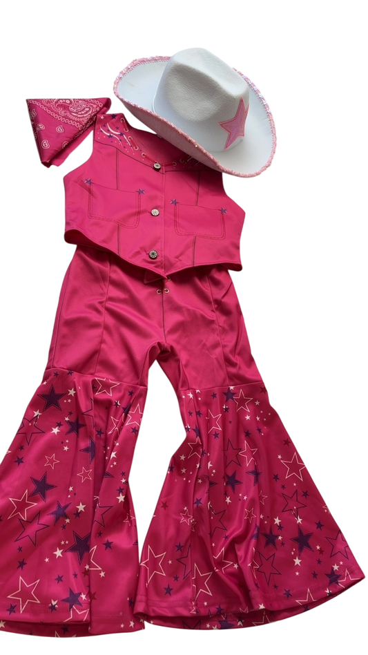 Dandelion Kids Halloween Costume - Pink Barbie with Cowboy Hat | size 5T
