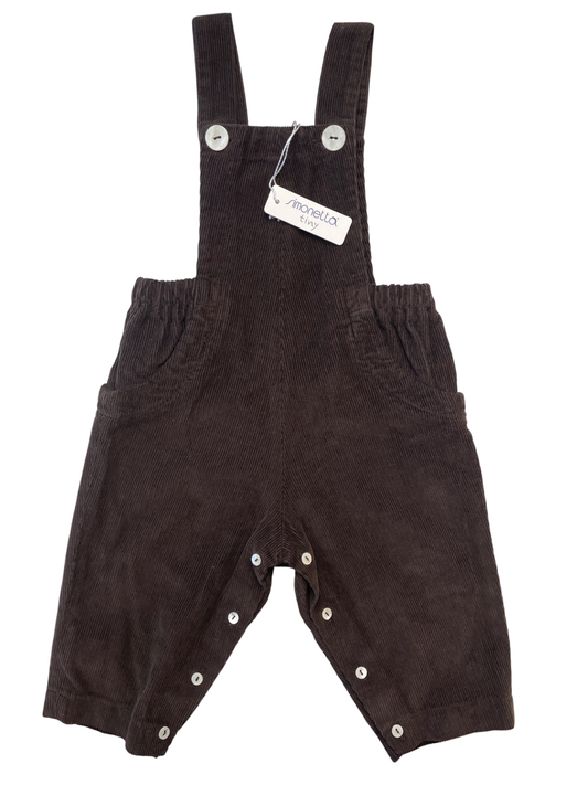 Simonetta Overalls - Brown Corduroy 100% Cotton Made in Italy | size 12 Months