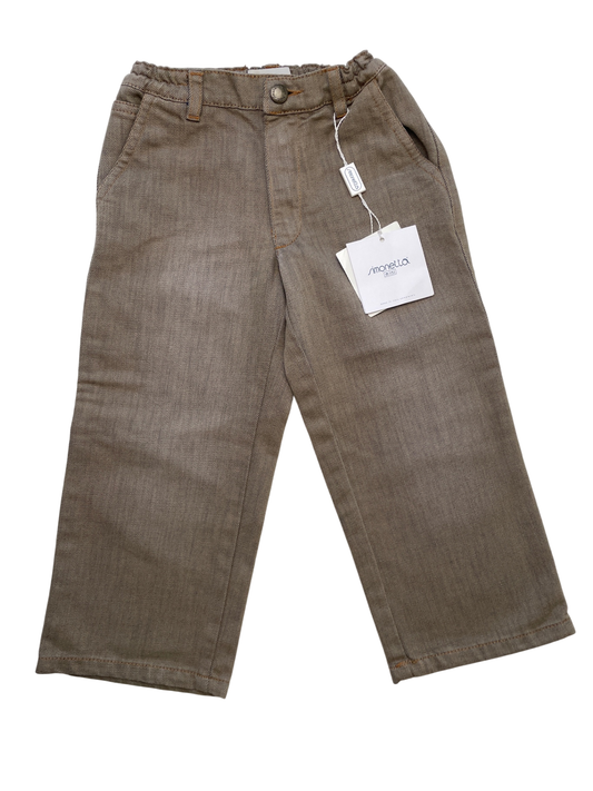 Simonetta Jeans - Brown Cargo Denim Made in Italy | size 3T