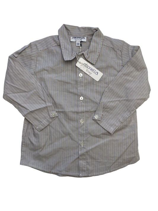 Simonetta Shirt - Multicolor Striped Button Up 100% Cotton Made in Italy | size 12 Months