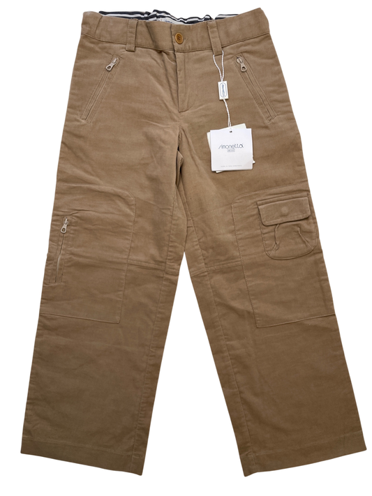 Simonetta Pants - Khaki Corduroy Trouser 100% Cotton Made in Italy | size 6