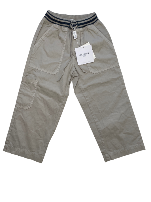 Simonetta Pants - Khaki Knit Waistband Khaki 100% Cotton Made in Italy | size 3T
