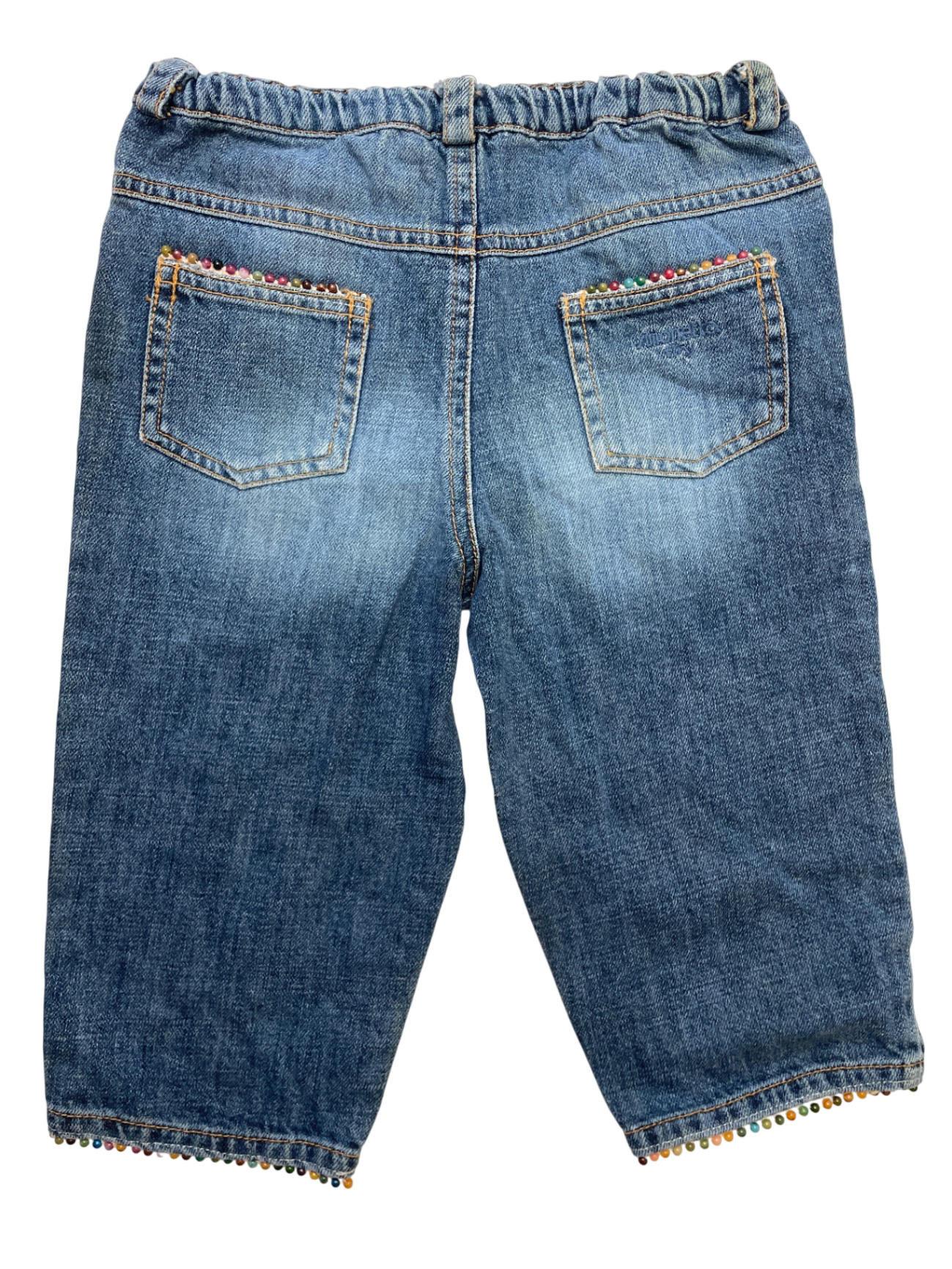 Simonetta Jeans - Blue Bead Detailing 100% Cotton Made in Italy | size 18 Months