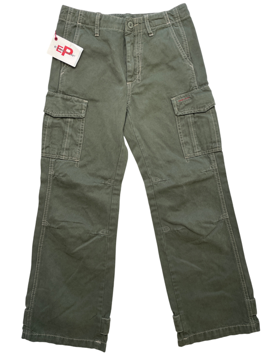 Eddie Pen Pants - Green Cargo Khaki 100% Cotton Made in Italy | size 8