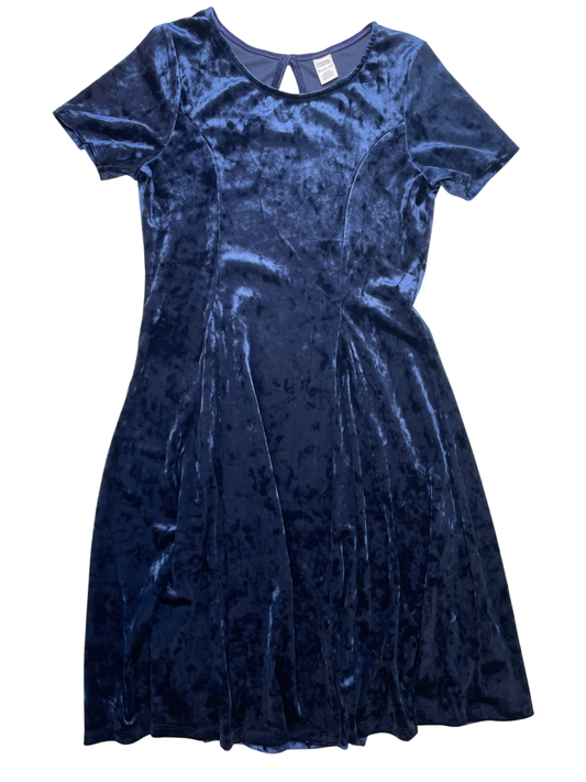Harper Canyon Dress - Blue Velvet Short Sleeve | size 14/16