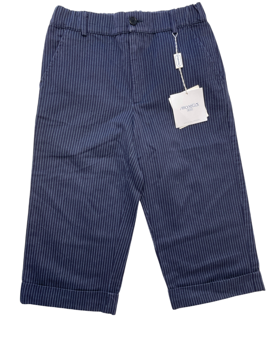 Simonetta Pants - Navy Blue Pinstripe Trouser 100% Cotton Made in Italy | size 7