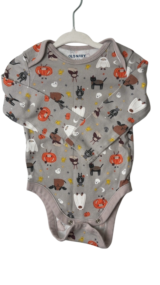 Old Navy Halloween Clothing - Printed Bodysuit | size 12 - 18 Months