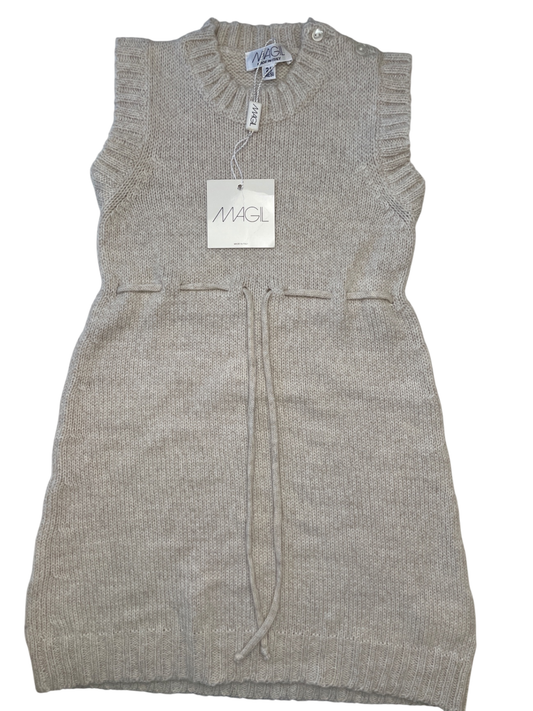 Magil Dress - Cream Knit w/Belt Detail Made in Italy | size 24 Months
