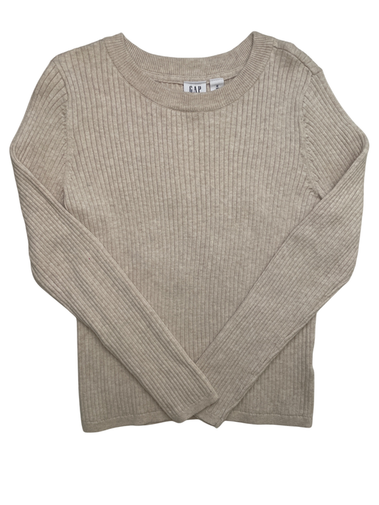 GapKids Sweater - Cream Ribbed Solid | size 8