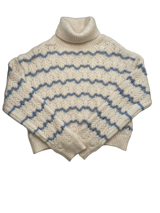Zara Sweater - Cream Open Knit Metallic Stripe | size 13/14
