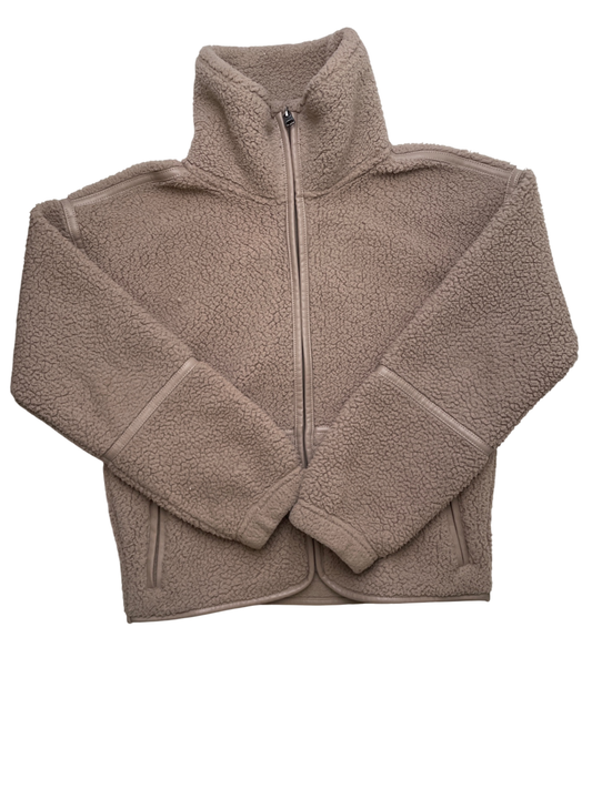 Abercrombie Kids Jacket - Brown Sherpa Leather Trim | size 9/10