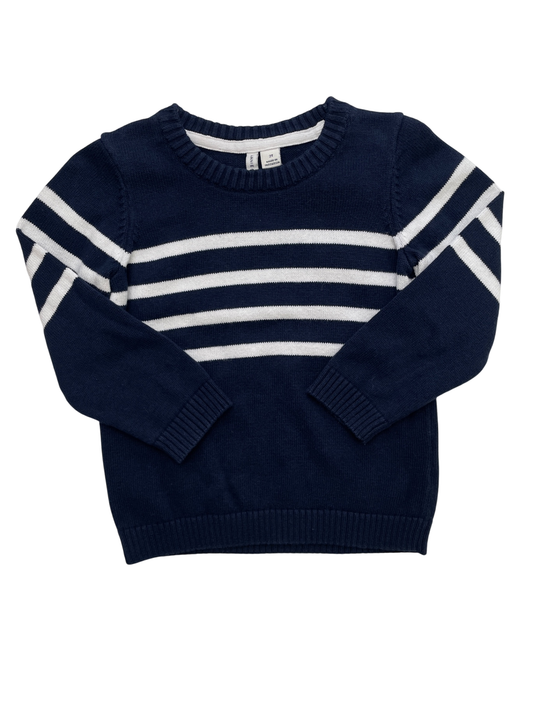 Janie and Jack Sweater - Navy Blue Stripe | size 2T