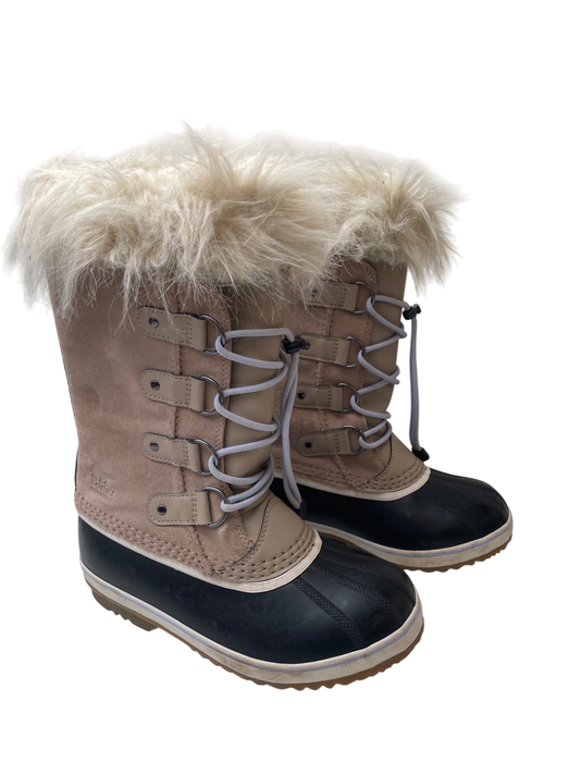 Sorel Boots - Brown Fleece Lined Suede + Rubber Snow Boots | size 4