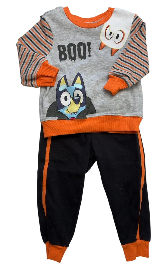 Bluey Halloween Clothing - Gray 2 Piece Ensemble Leggings + Sweatshirt | size 2T