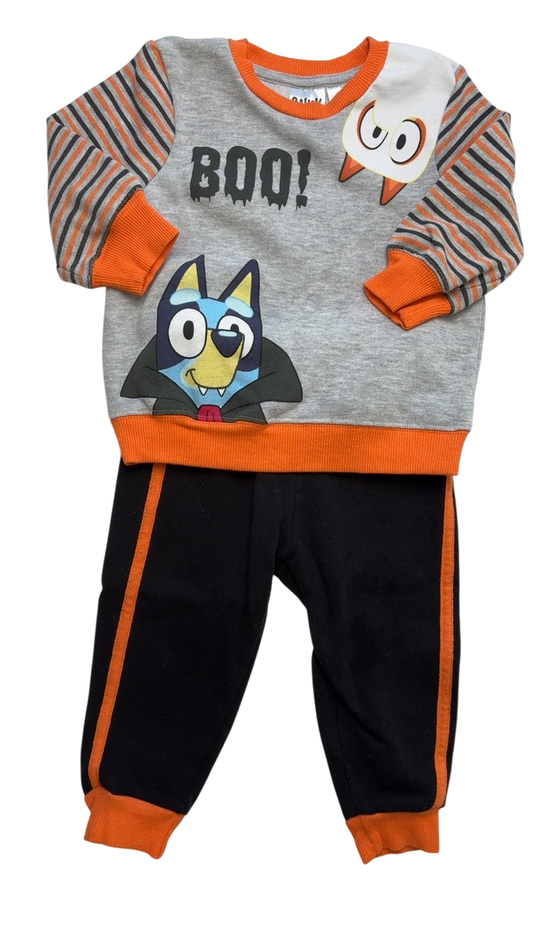 Bluey Halloween Clothing - Gray 2 Piece Ensemble Leggings + Sweatshirt | size 18 Months