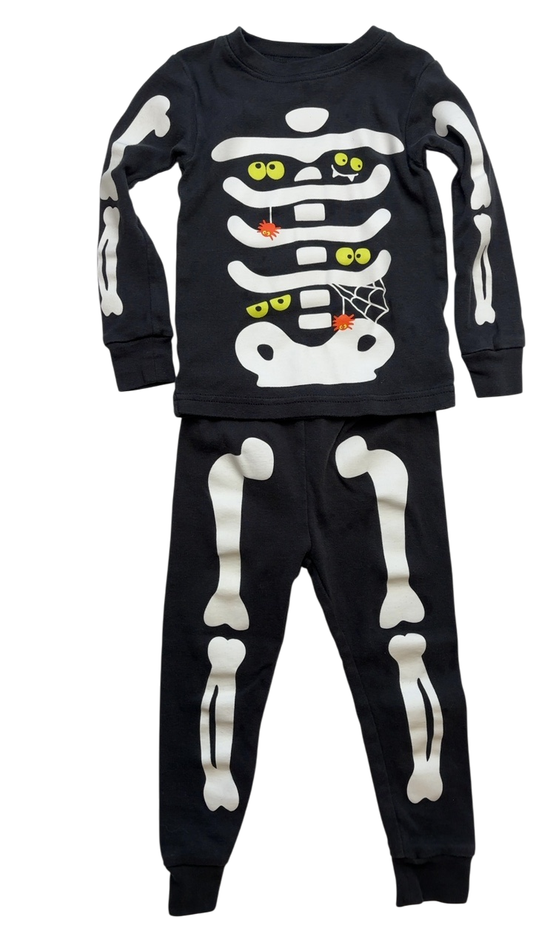 Carter's Halloween Clothing - Black Skeleton Pajamas | size 2T