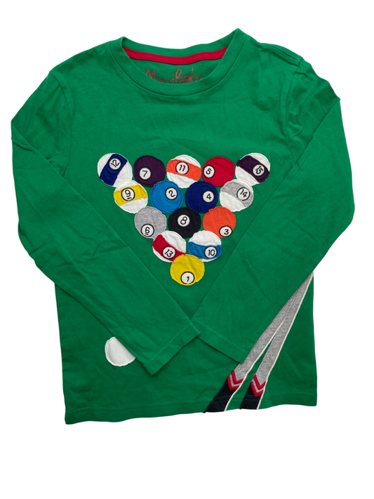 Mini Boden Shirt - Green Billiards Design | size 7/8