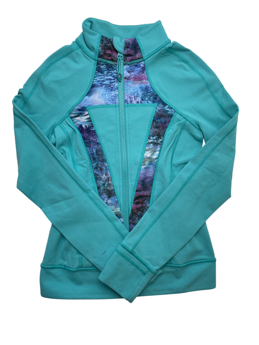 Ivivva Sweatshirt - Blue Graphic Logo Full Zip | size 10