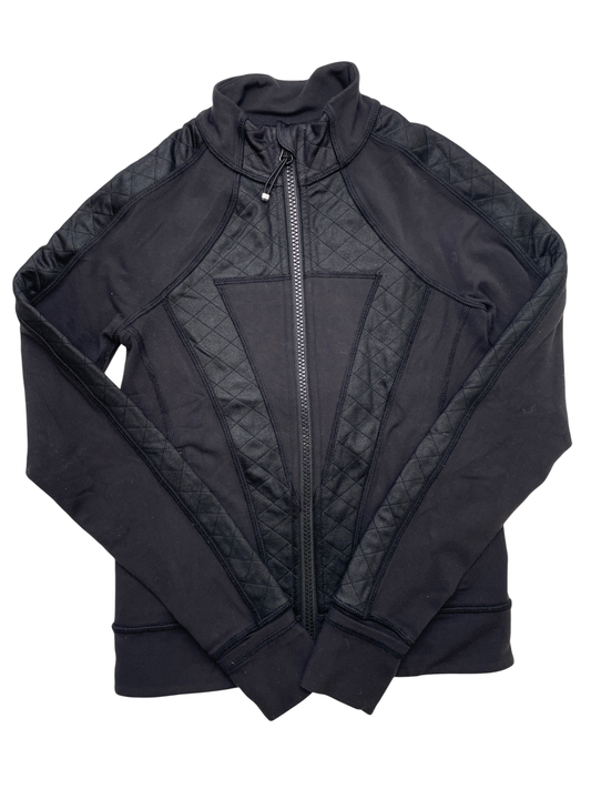 Ivivva Sweatshirt - Black Quilted Logo Full Zip | size 8