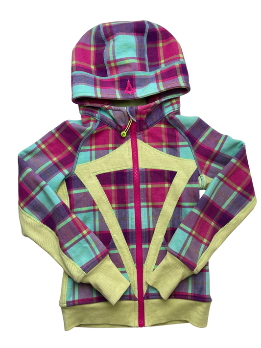 Ivivva Sweatshirt - Multicolor Plaid Full Zip Hoodie | size 8