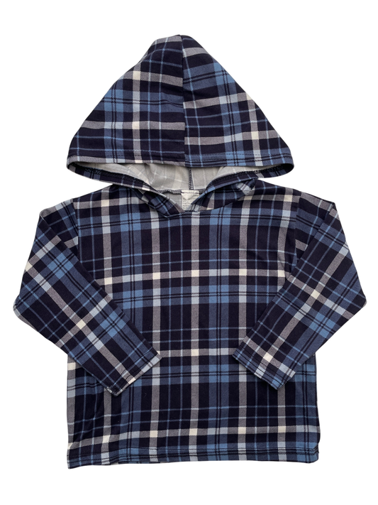 Dori Creations Sweatshirt - Blue Plaid Hoodie | size 3T