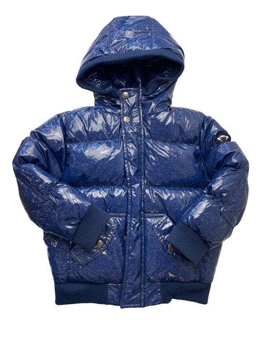 Appaman Coat - Blue Glitter Puffer w/ Hood | size 5T