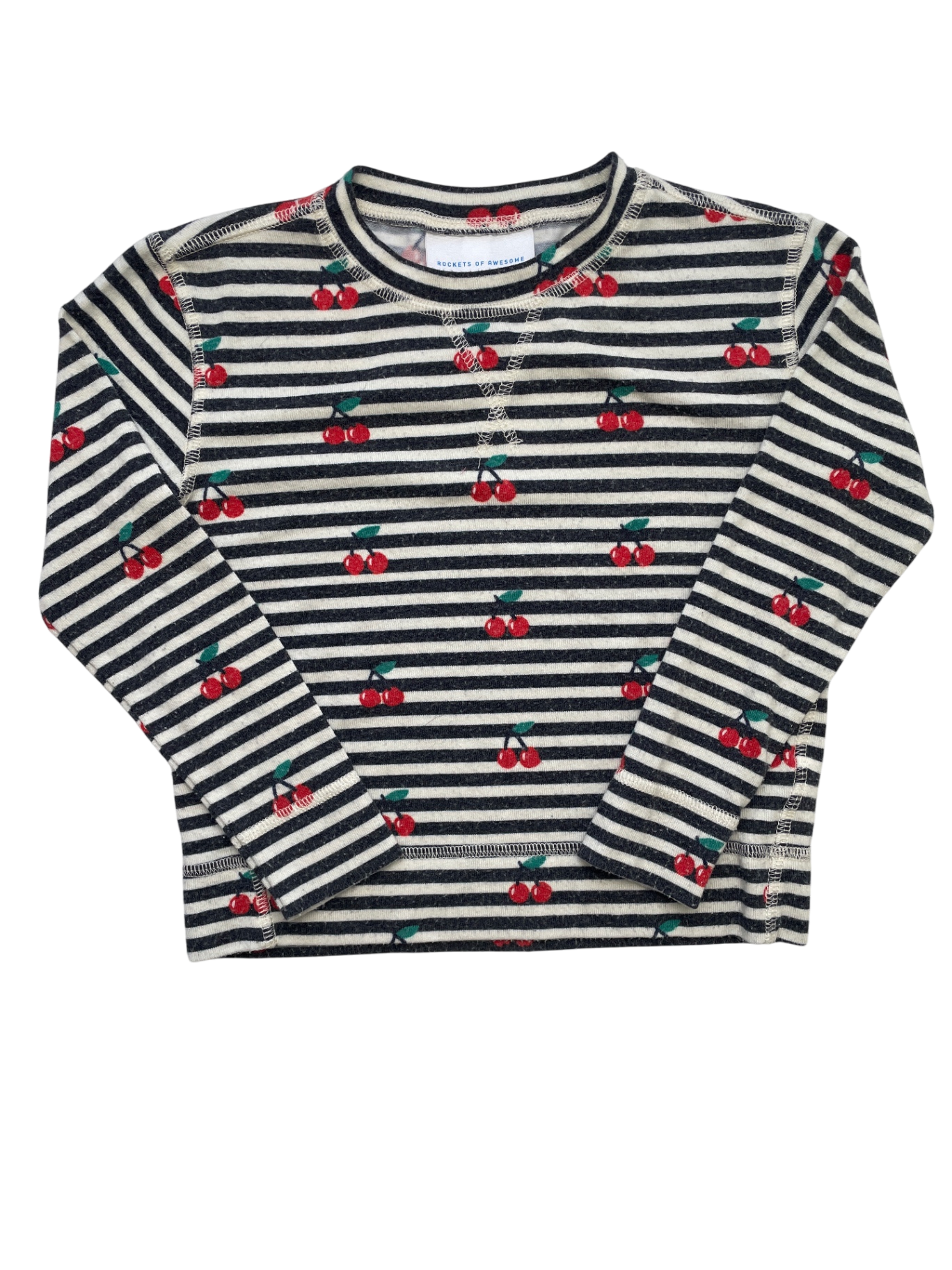 Rockets of Awesome Shirt - Multicolor Striped + Cherries | size 4T