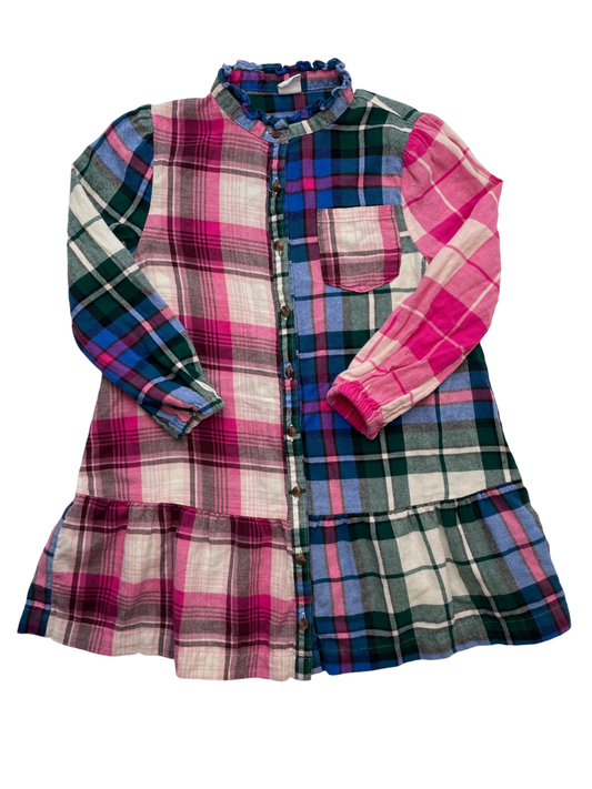 Baby Gap Dress - Pink Plaid Button Up + Ruffle Collar | size 5T