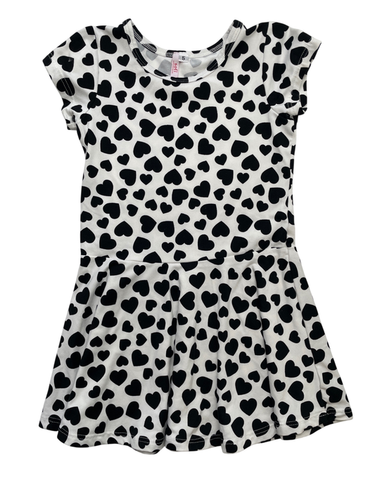 Sofi Dress - White Short Sleeve Heart Pattern | size 5T