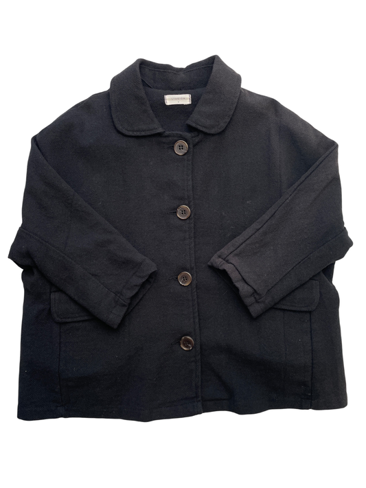 Studiom Jacket - Black Button Up Jacket + Collar | size S