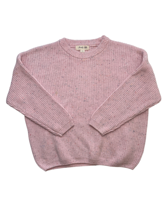 Purely Little Sweater - Pink Confetti Knit 100% Cotton | size 4T/5T