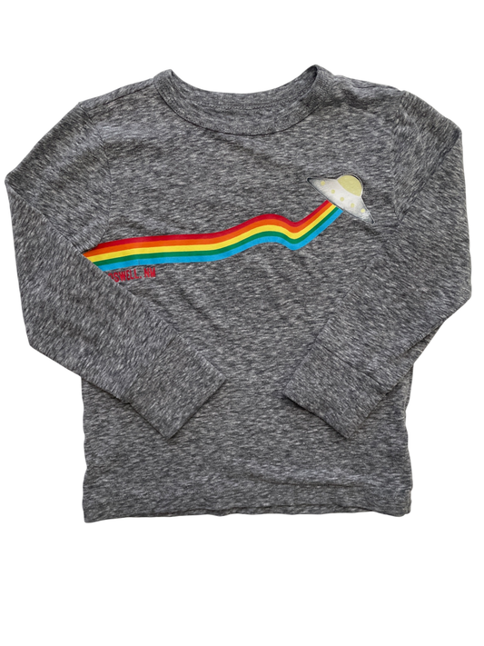 Crewcuts Long Sleeve T-Shirt - Gray Rainbow UFO 'Roswell, NM' | size 2T