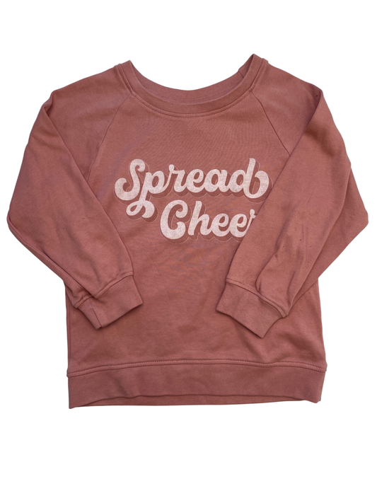 Colored Organics Sweatshirt - Pink Crewneck 'Spread Cheer' | size 4T