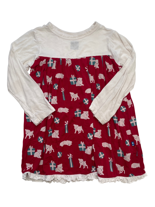 Kickee Pants Dress - Red Dogs + Presents Pattern | size 2T