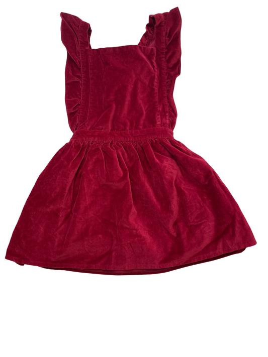 La Coqueta Dress - Red Velvet Overall Dress | size 10